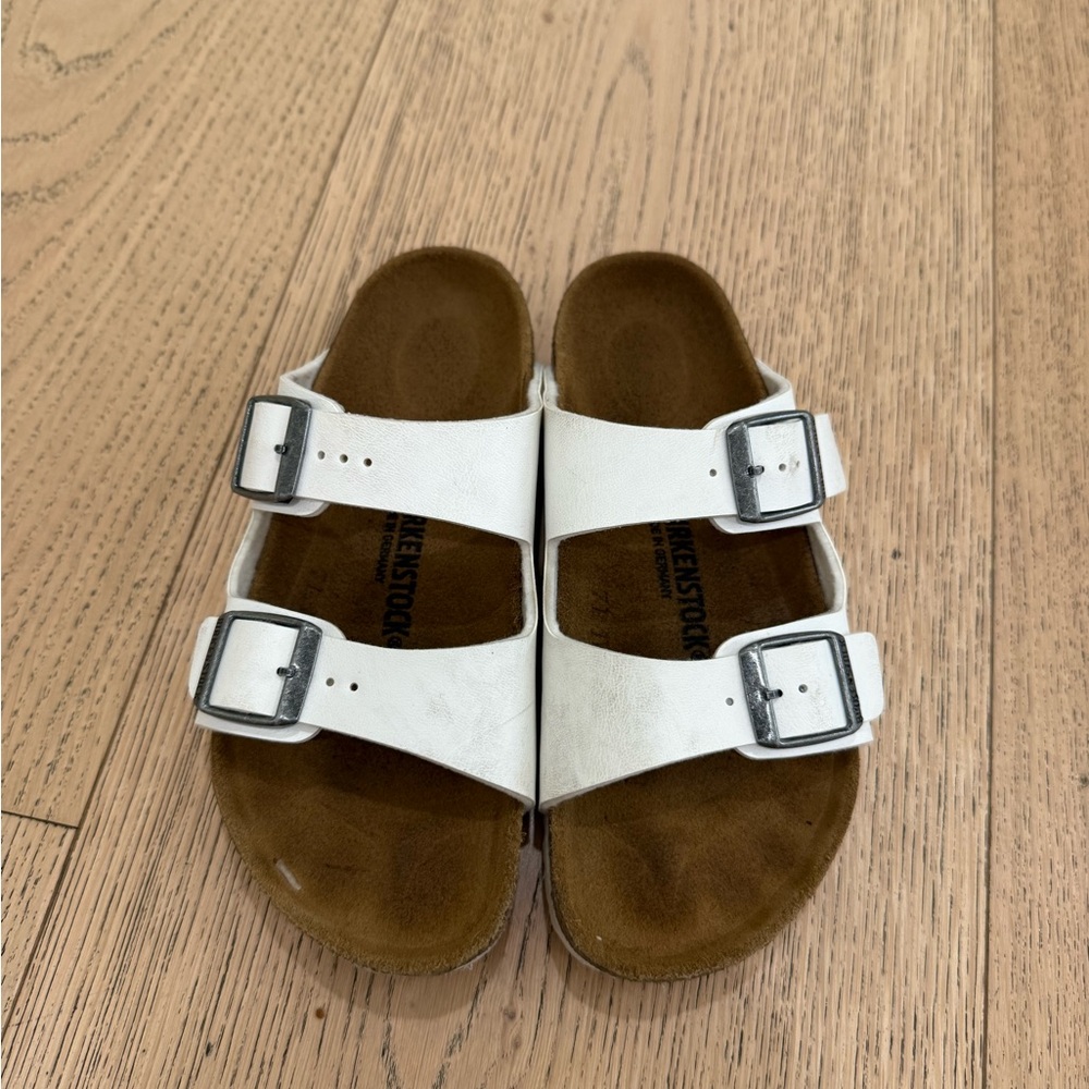 Birkenstock Kids White Double-Strap Sandals